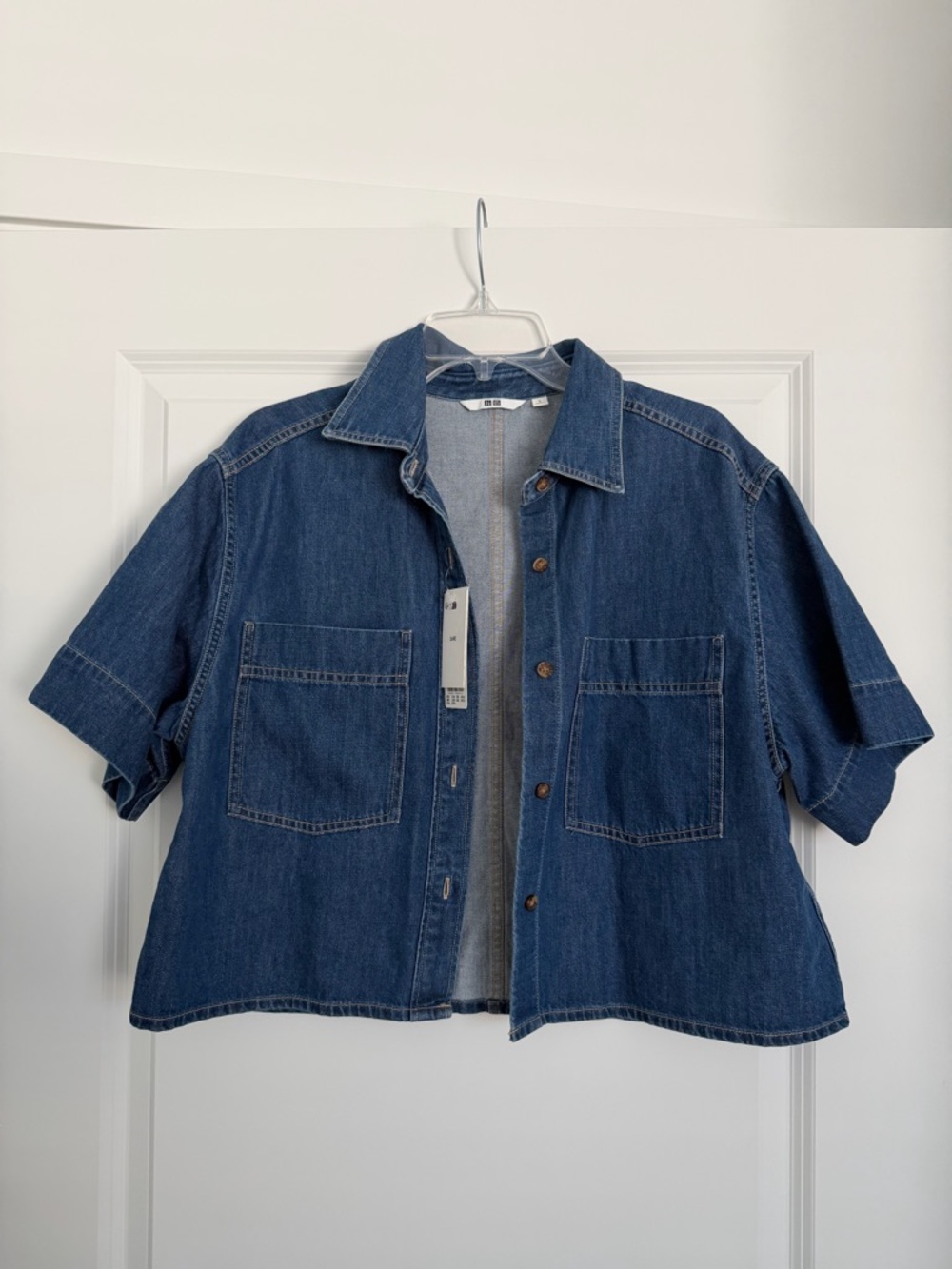 Uniqlo denim boxy shirt